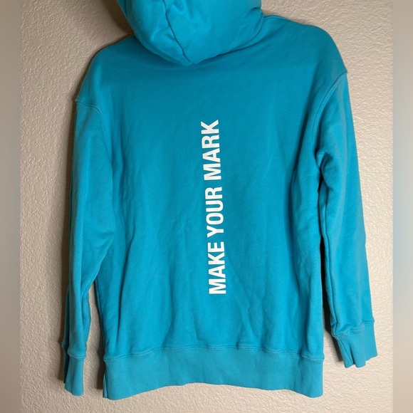 Peloton Hoodie Women's Size M Blue Make Your Mark Pullover Sweatshirt - Picture 2 of 6
